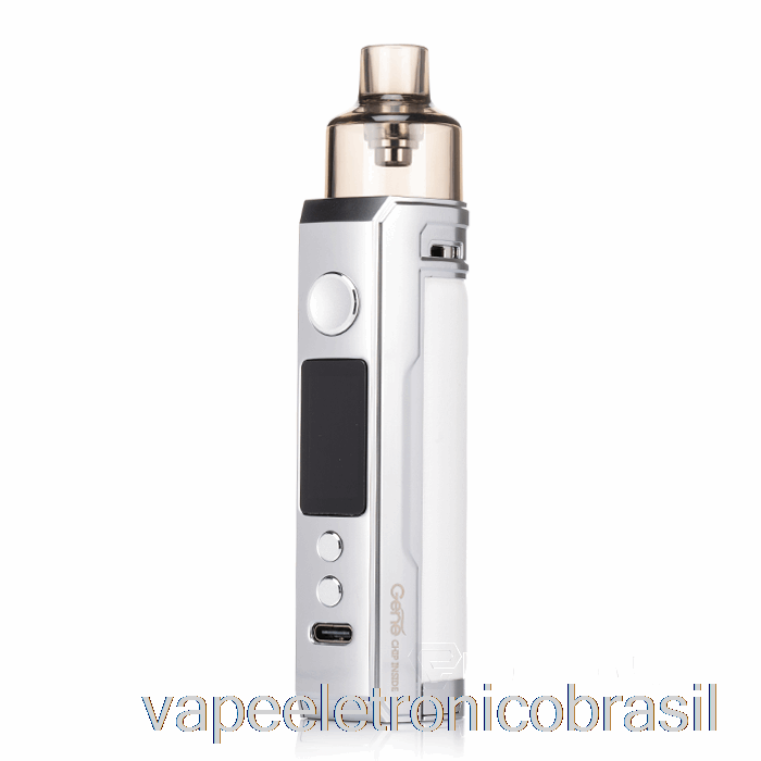 Vape Recarregável Voopoo Drag X 80w Pod Mod Kit Prata Branco